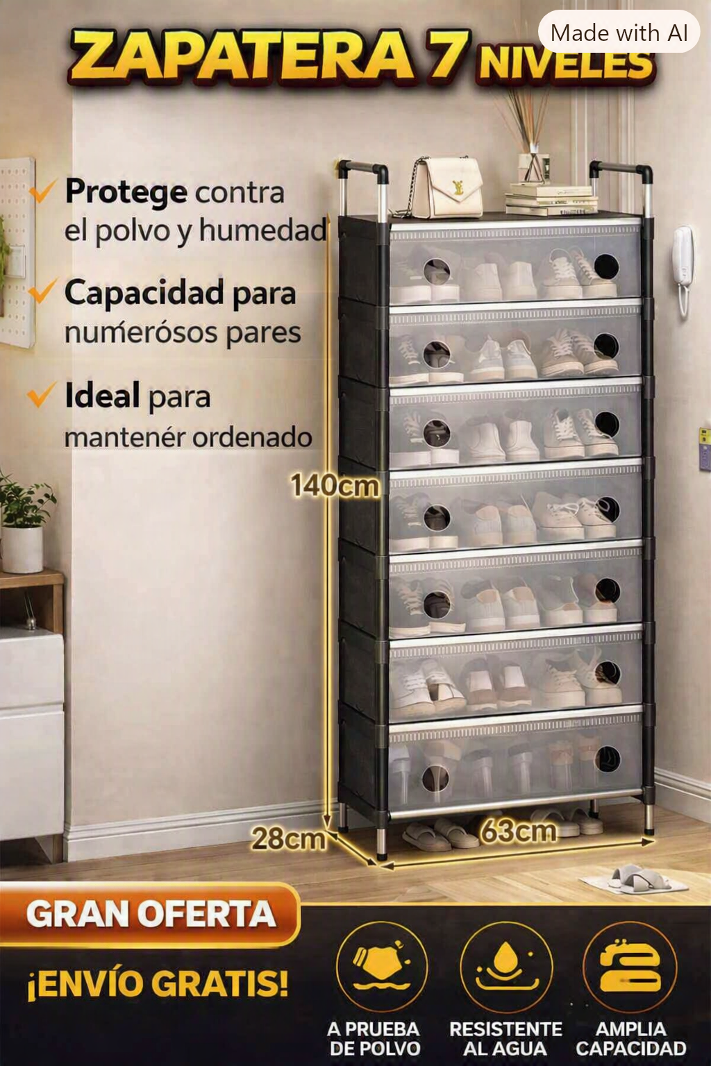 🏠💥 Despídete del Desorden y Vive la Comodidad con la Zapatera 7 Niveles™ que Transforma Tu Hogar