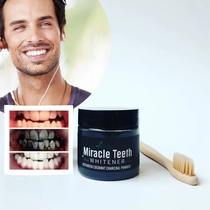 😁☕ Blanqueador Dental Polvo Carbón Coco Activo™ – Dile adiós a las manchas del café o vino y vuelve a presumir tu sonrisa