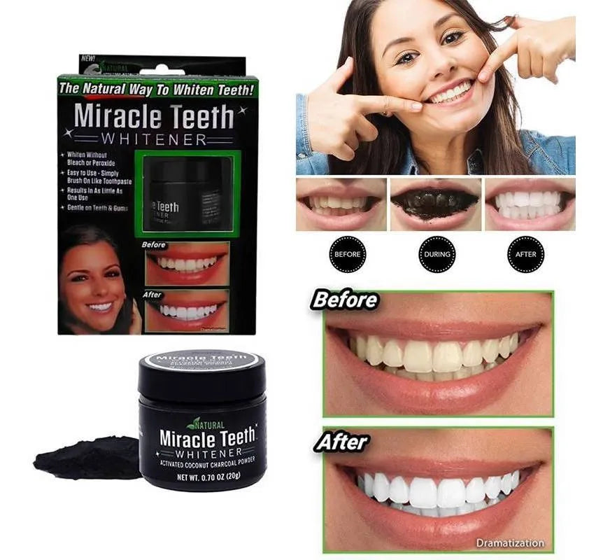 😁☕ Blanqueador Dental Polvo Carbón Coco Activo™ – Dile adiós a las manchas del café o vino y vuelve a presumir tu sonrisa
