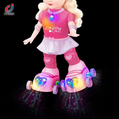 Muñeca de Patín Eléctrica, Musical con Luces y Movimiento™